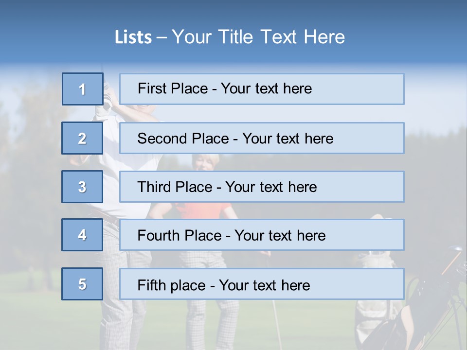 Senior Couple Golf PowerPoint Template