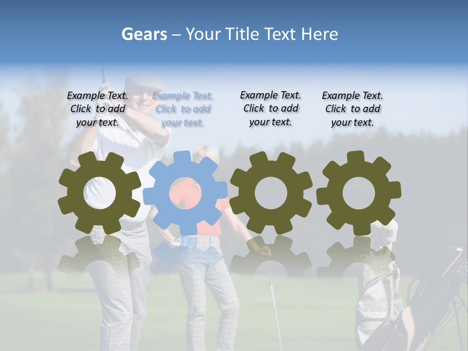 Senior Couple Golf PowerPoint Template