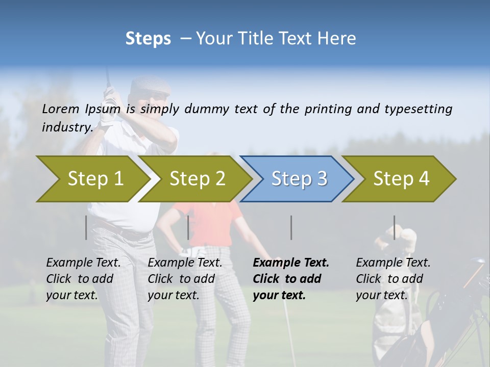 Senior Couple Golf PowerPoint Template