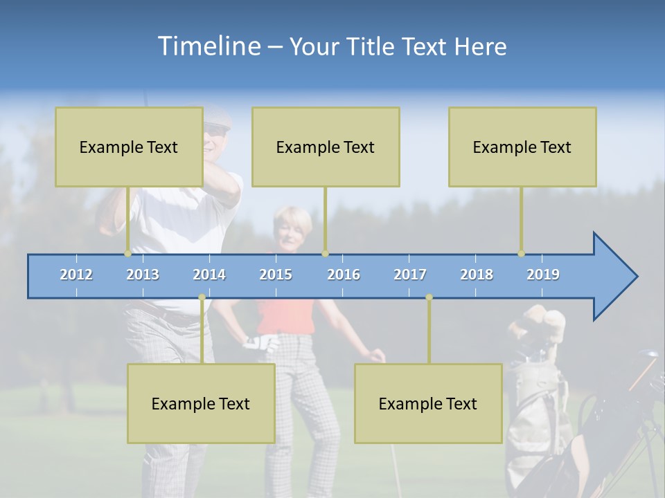 Senior Couple Golf PowerPoint Template