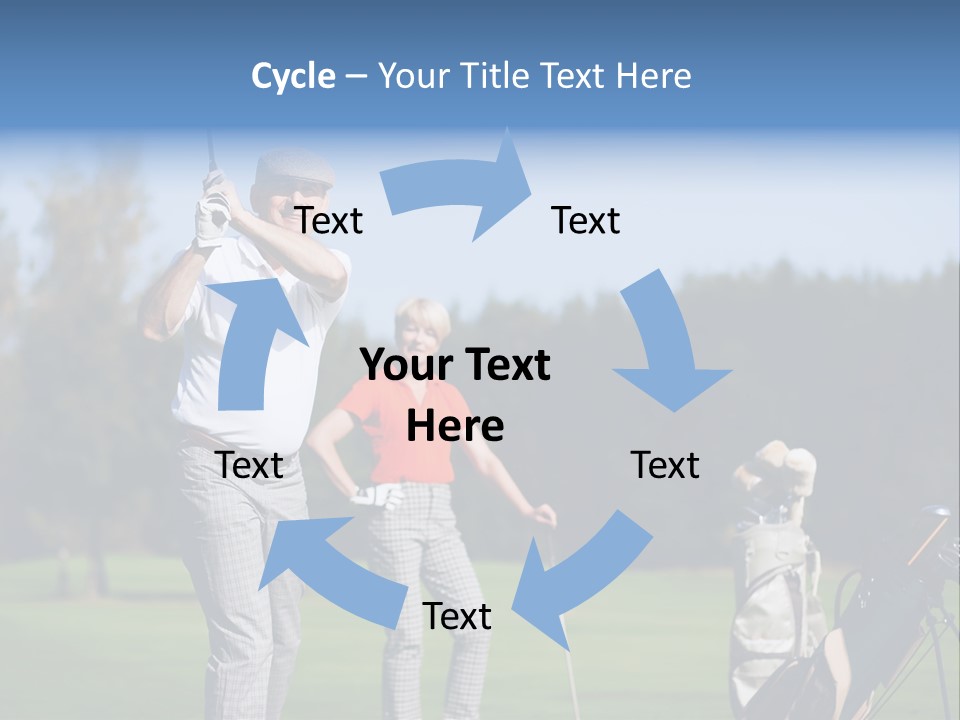 Senior Couple Golf PowerPoint Template