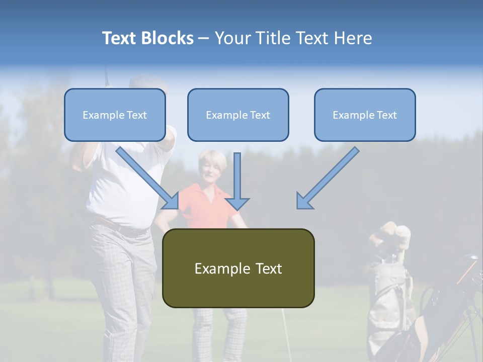 Senior Couple Golf PowerPoint Template