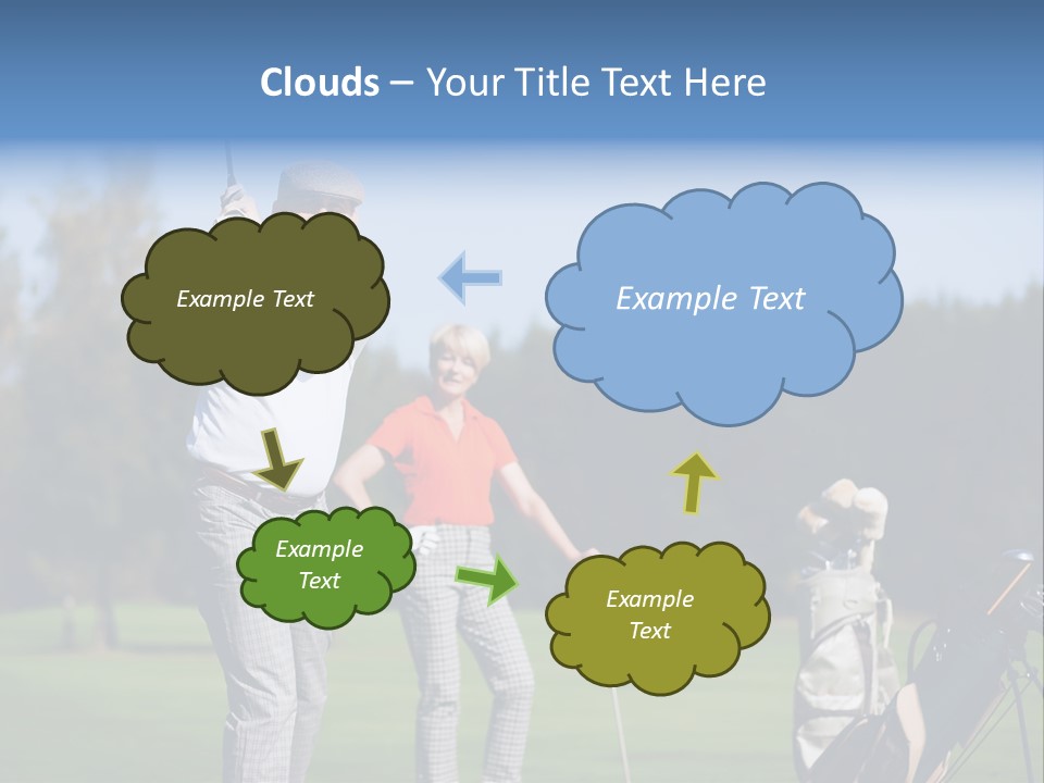 Senior Couple Golf PowerPoint Template