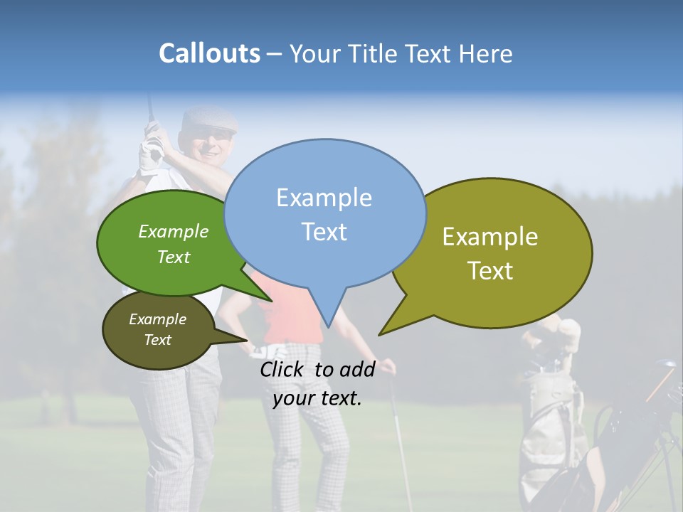 Senior Couple Golf PowerPoint Template