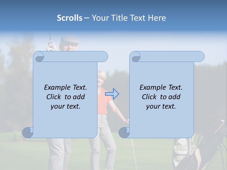 Senior Couple Golf PowerPoint Template