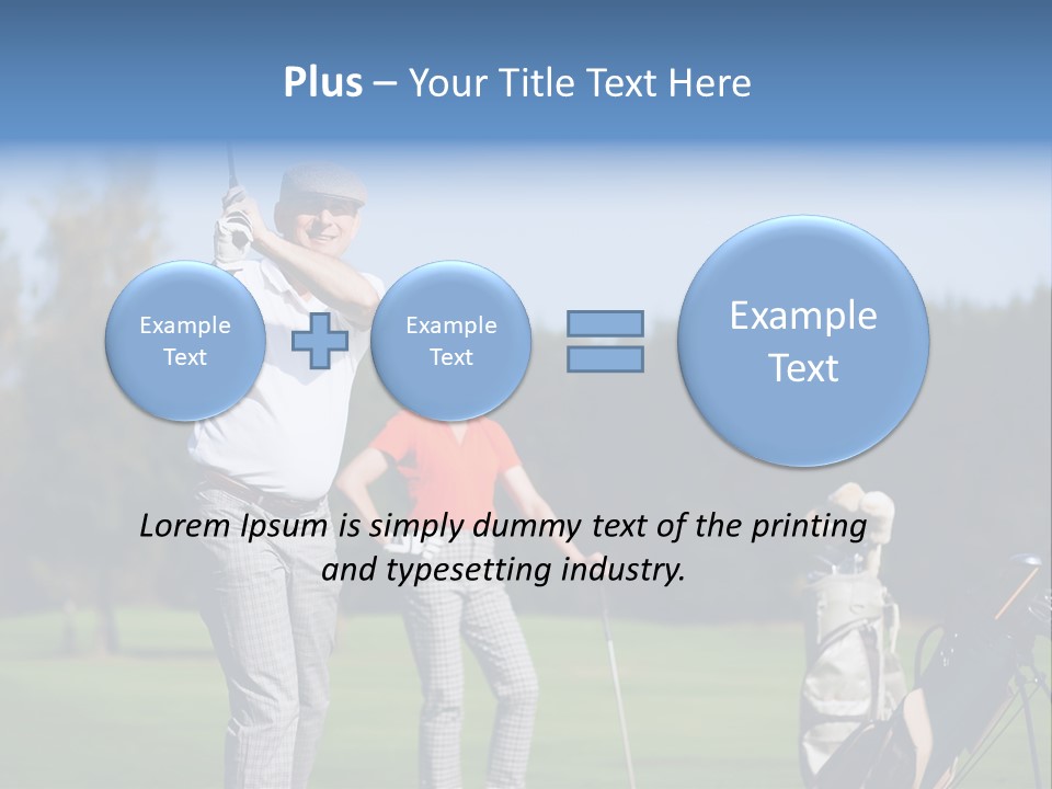 Senior Couple Golf PowerPoint Template