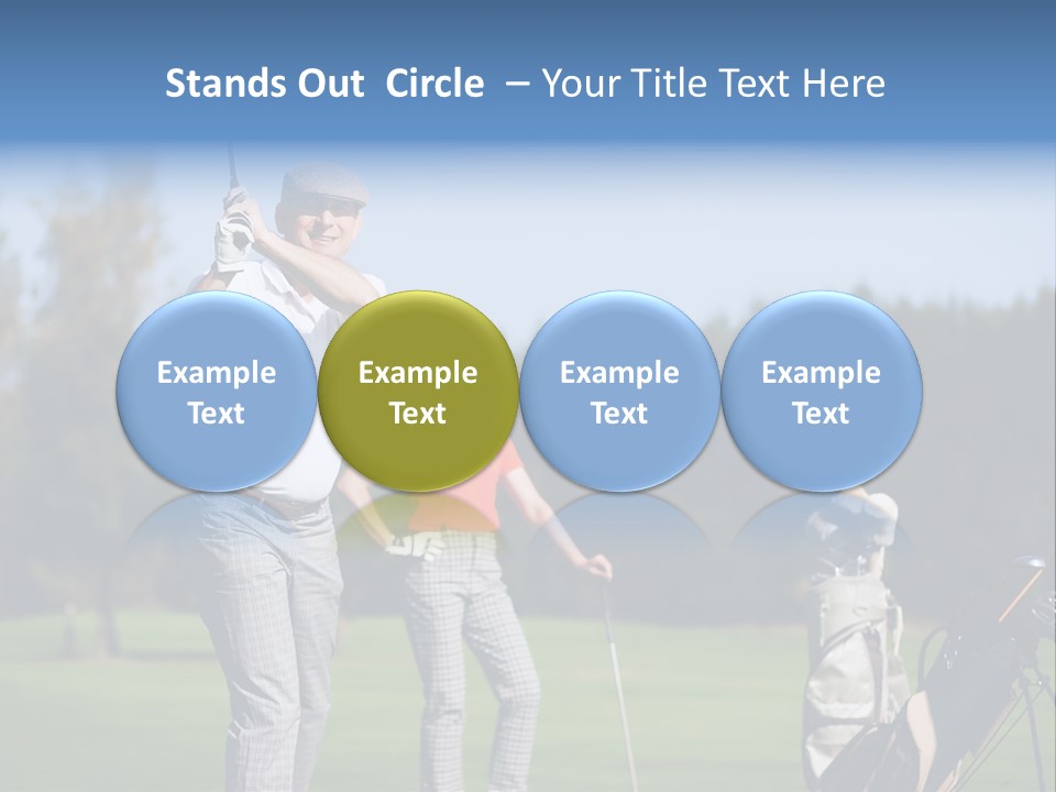 Senior Couple Golf PowerPoint Template