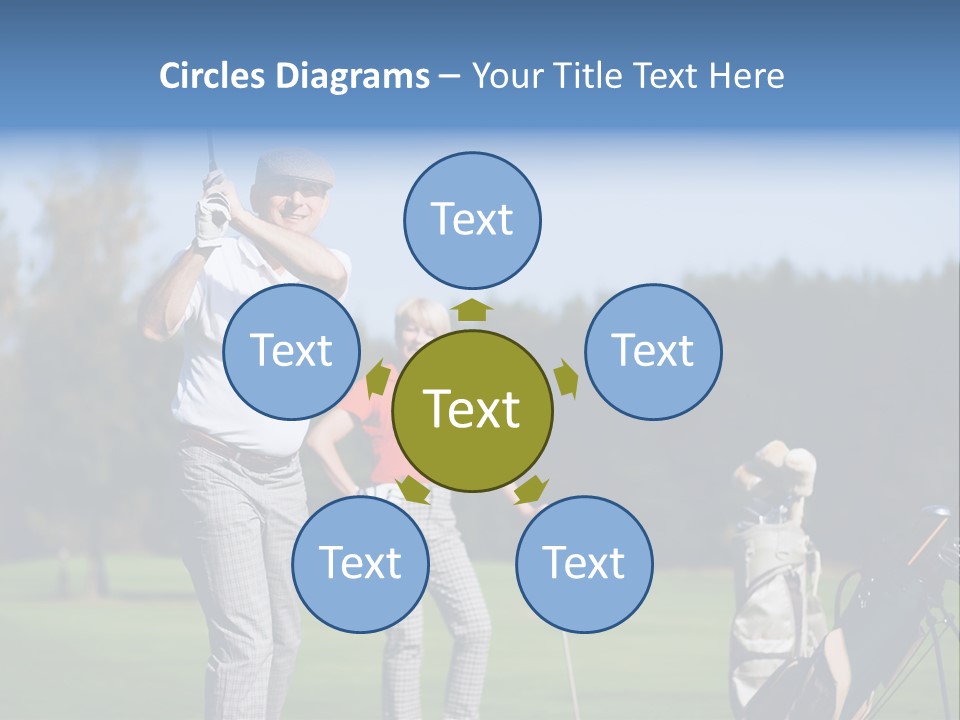 Senior Couple Golf PowerPoint Template