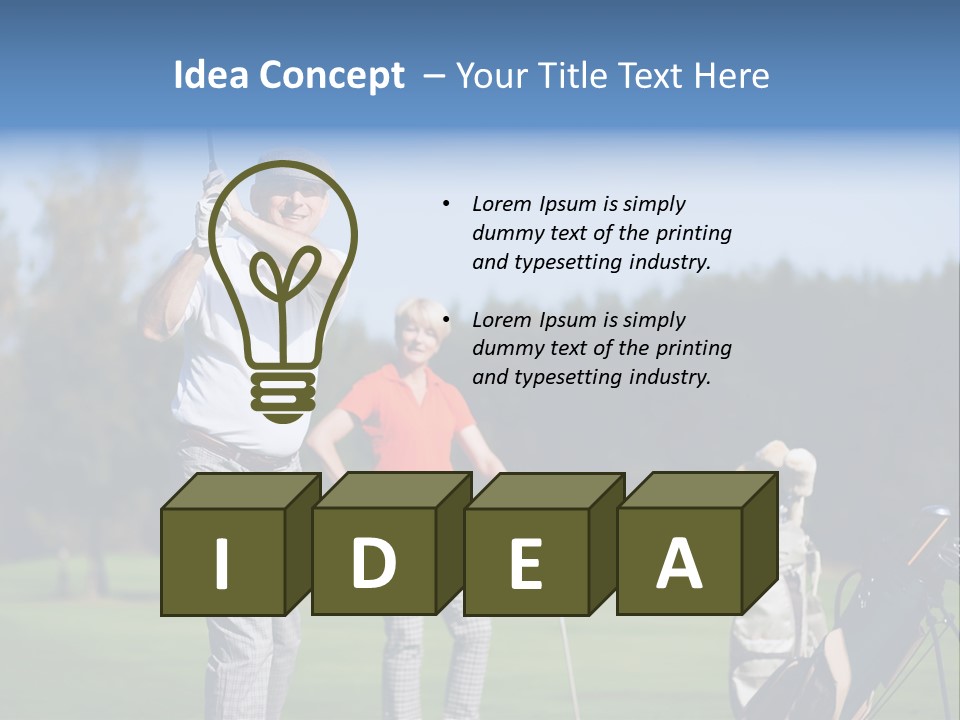 Senior Couple Golf PowerPoint Template