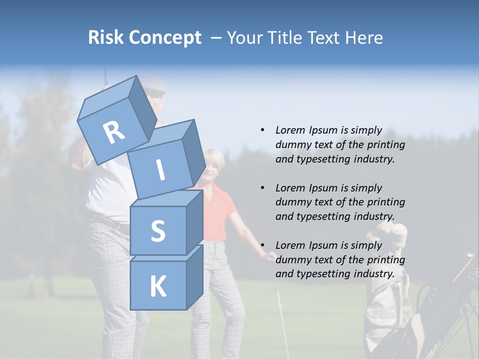 Senior Couple Golf PowerPoint Template