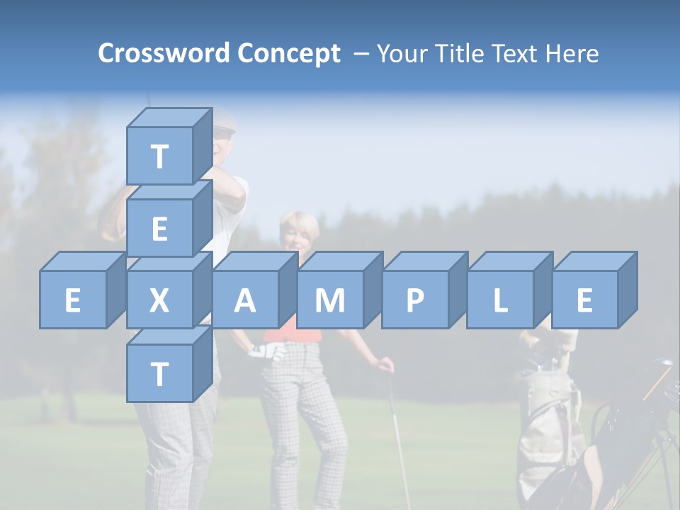 Senior Couple Golf PowerPoint Template