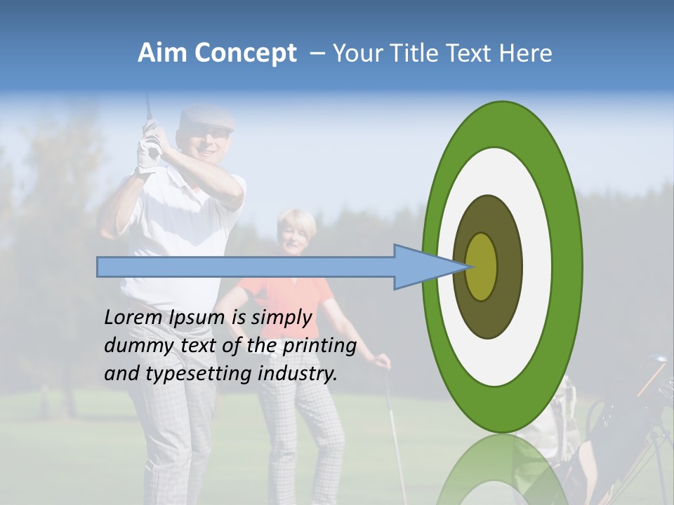 Senior Couple Golf PowerPoint Template
