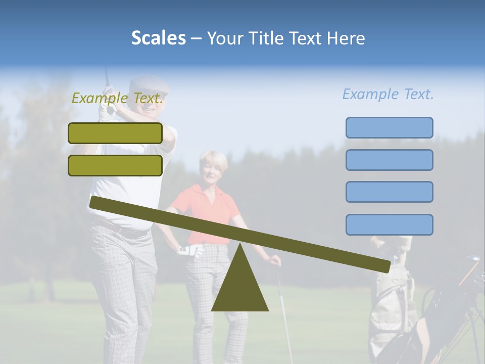Senior Couple Golf PowerPoint Template