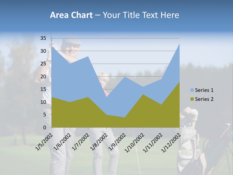Senior Couple Golf PowerPoint Template