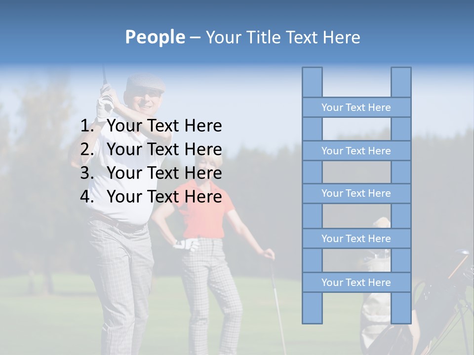 Senior Couple Golf PowerPoint Template
