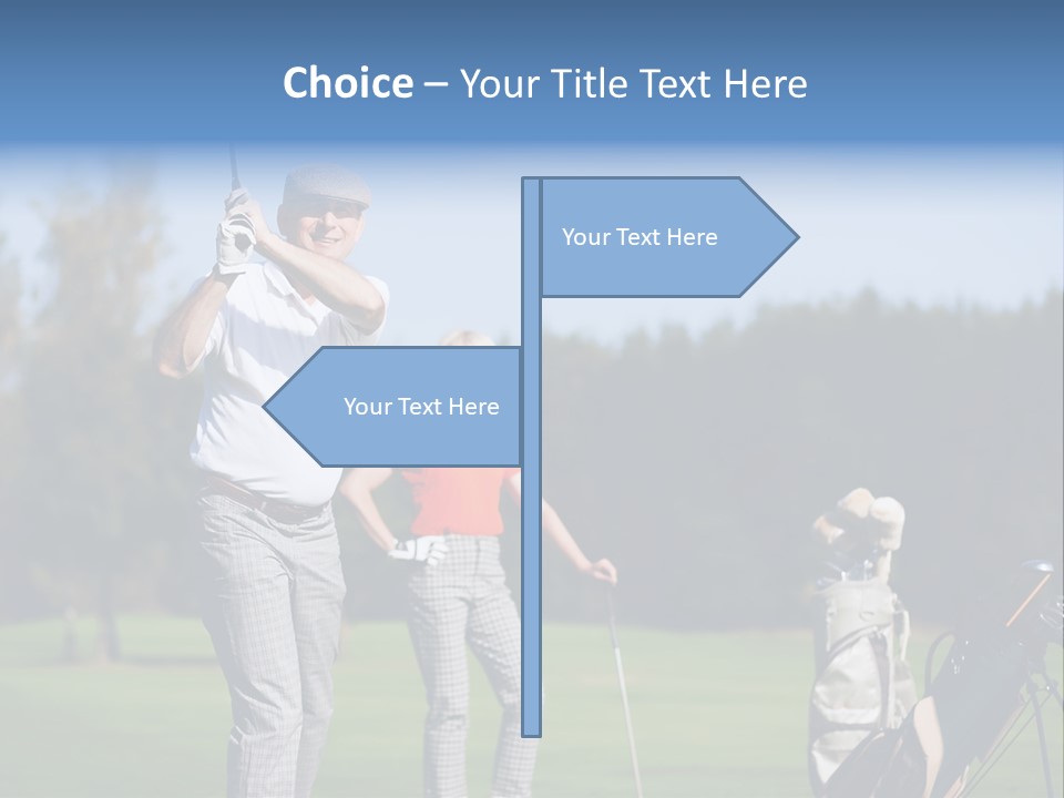 Senior Couple Golf PowerPoint Template