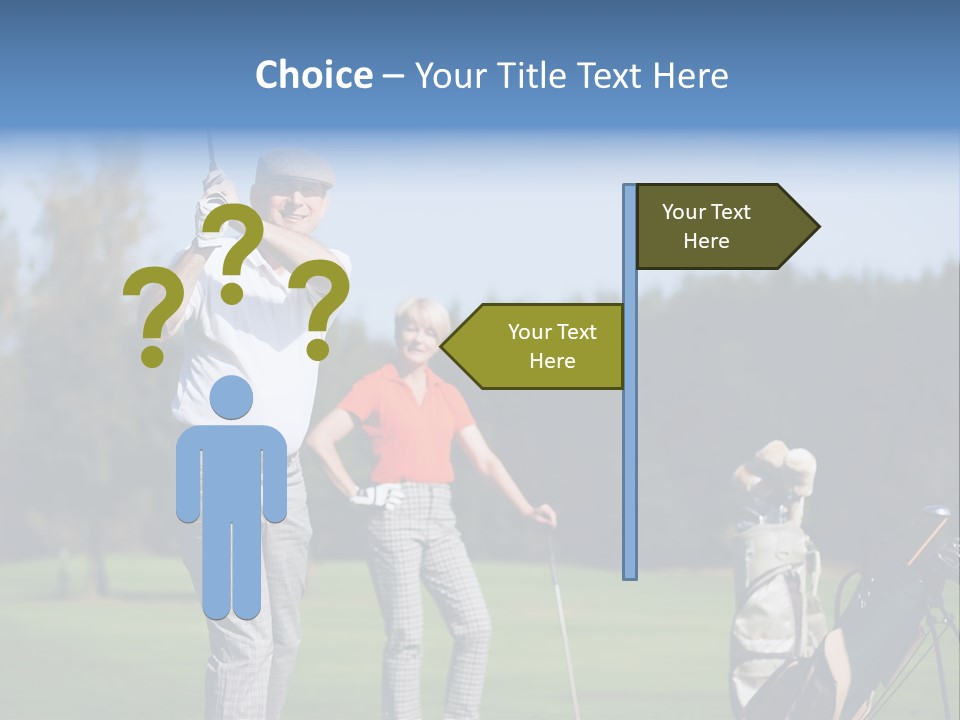 Senior Couple Golf PowerPoint Template