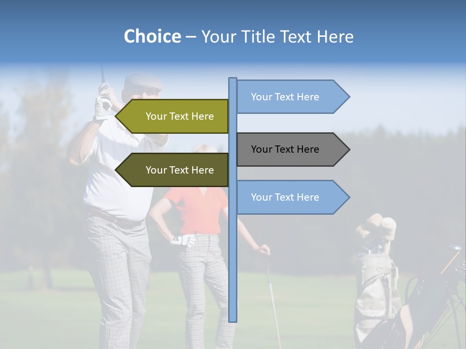 Senior Couple Golf PowerPoint Template
