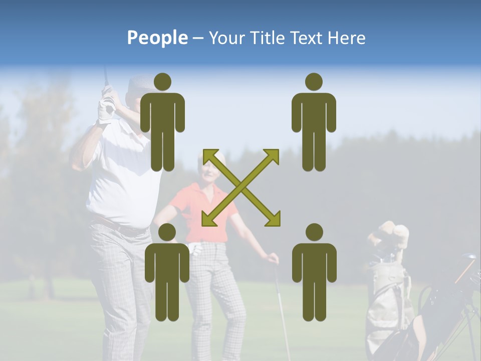 Senior Couple Golf PowerPoint Template