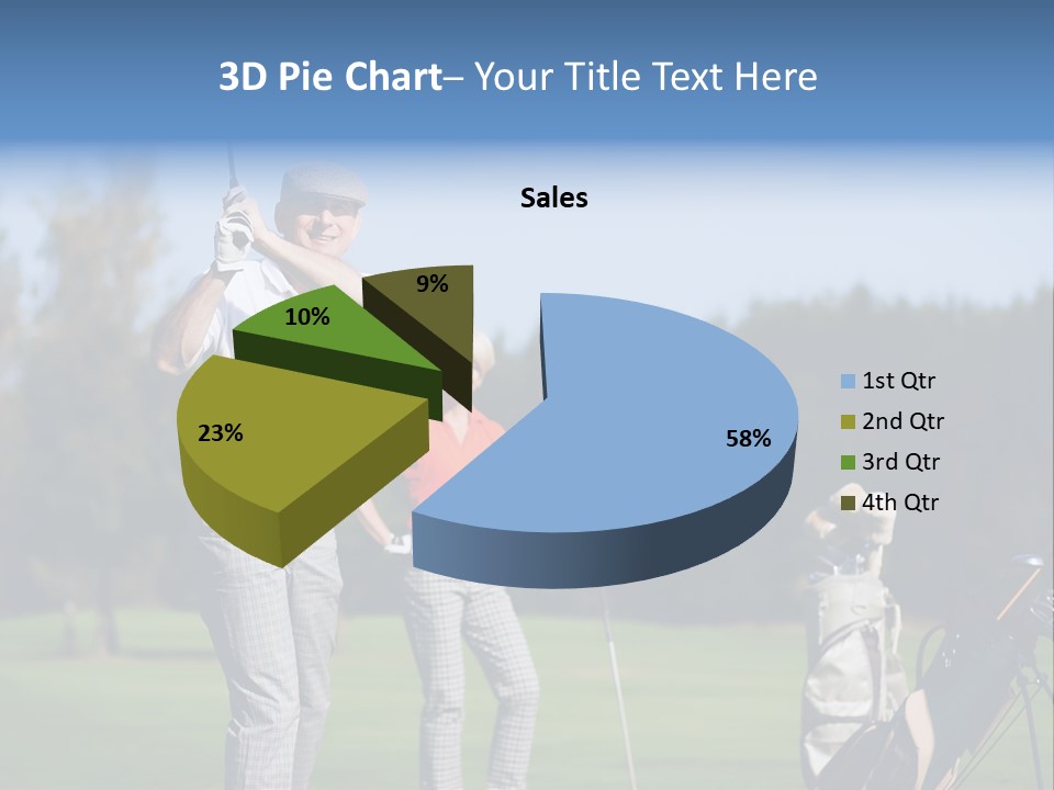 Senior Couple Golf PowerPoint Template