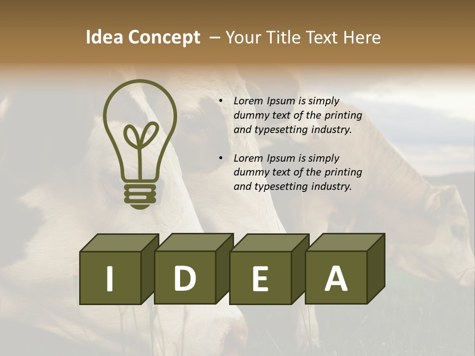 Agricultural Village Calf PowerPoint Template