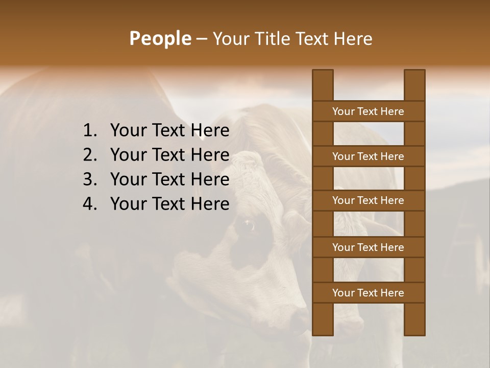 Cow Agricultural Village PowerPoint Template