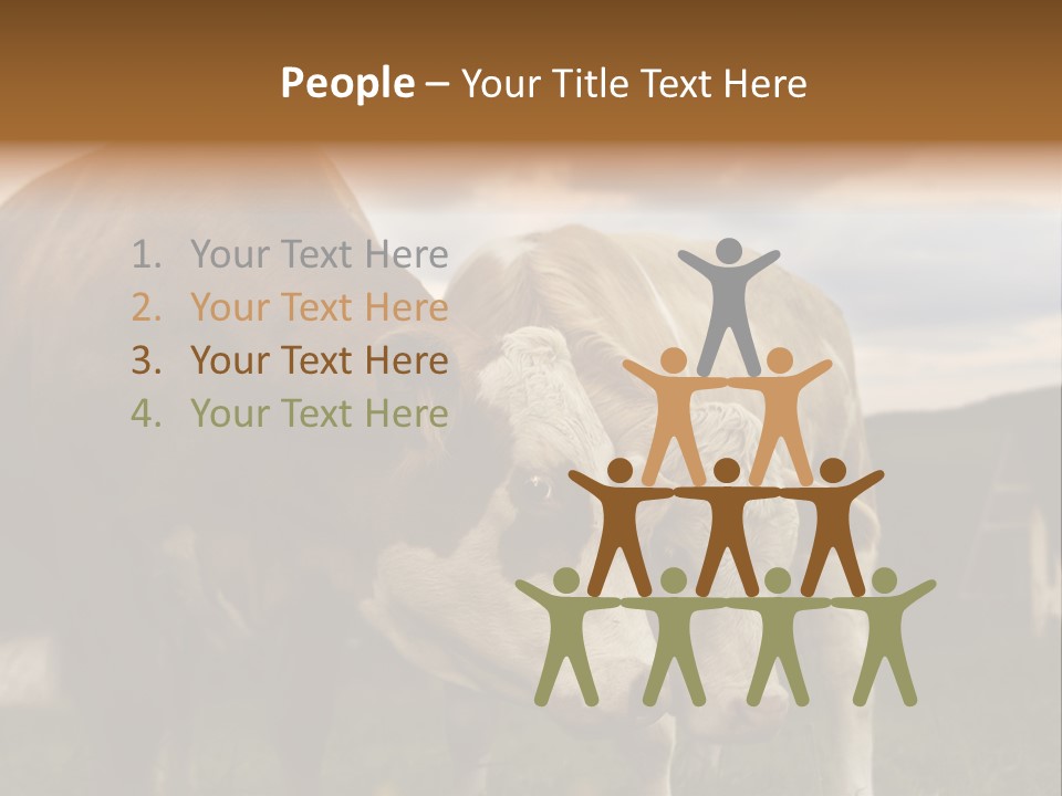Cow Agricultural Village PowerPoint Template