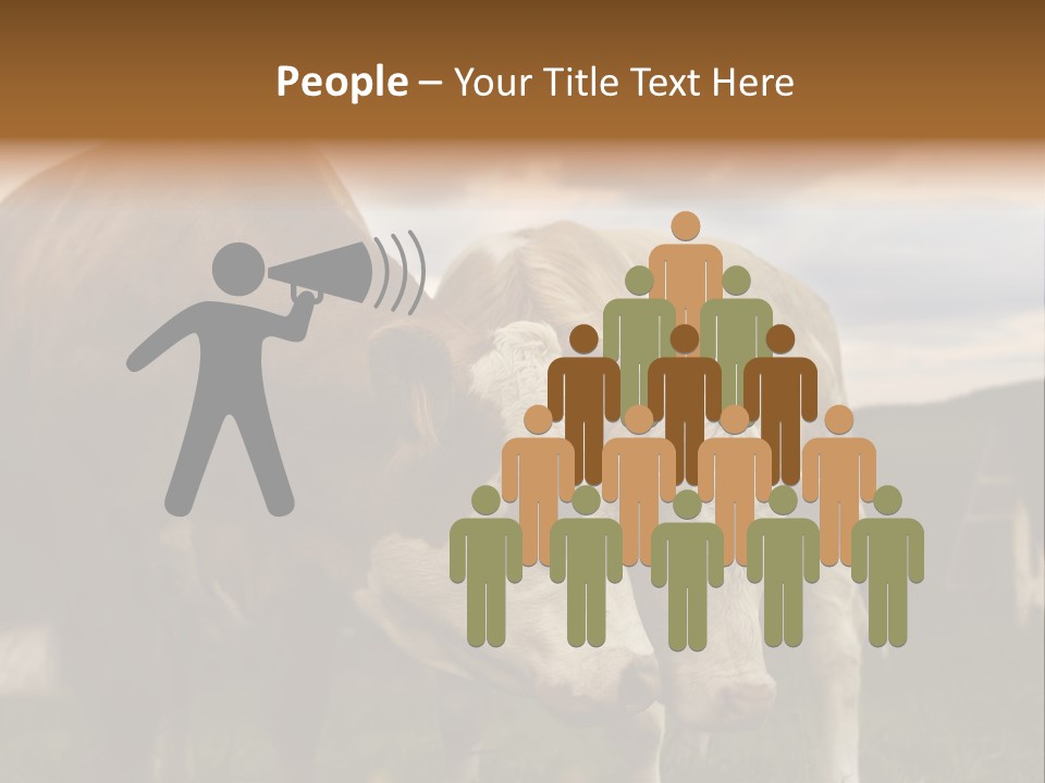 Cow Agricultural Village PowerPoint Template