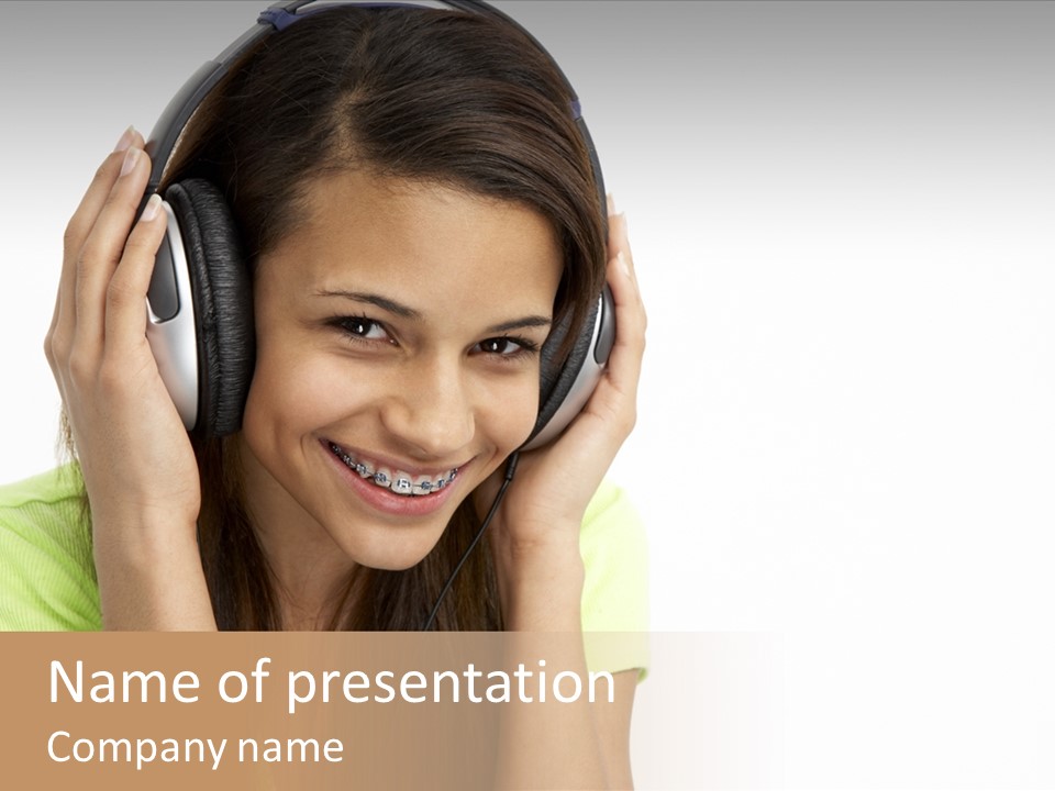 Listening Cheerful Electronic PowerPoint Template