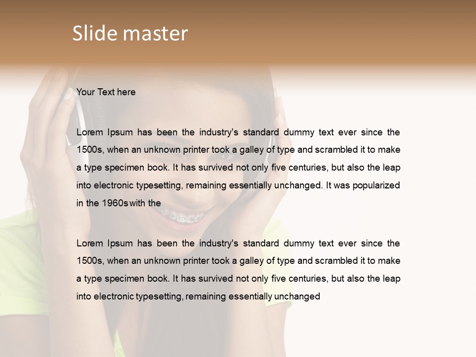 Listening Cheerful Electronic PowerPoint Template