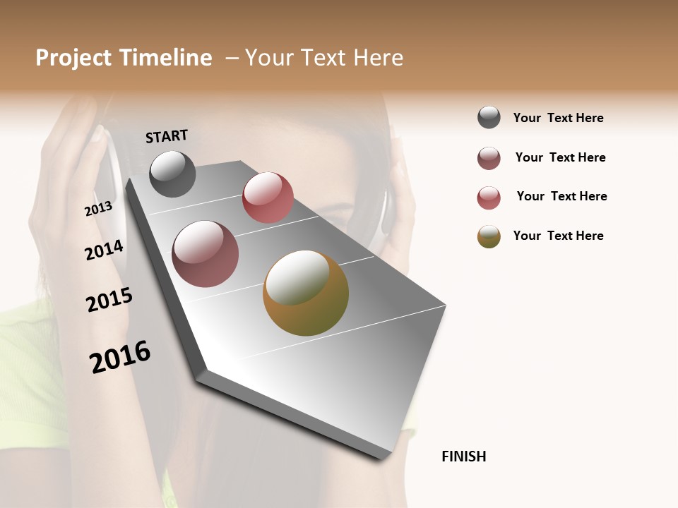 Listening Cheerful Electronic PowerPoint Template