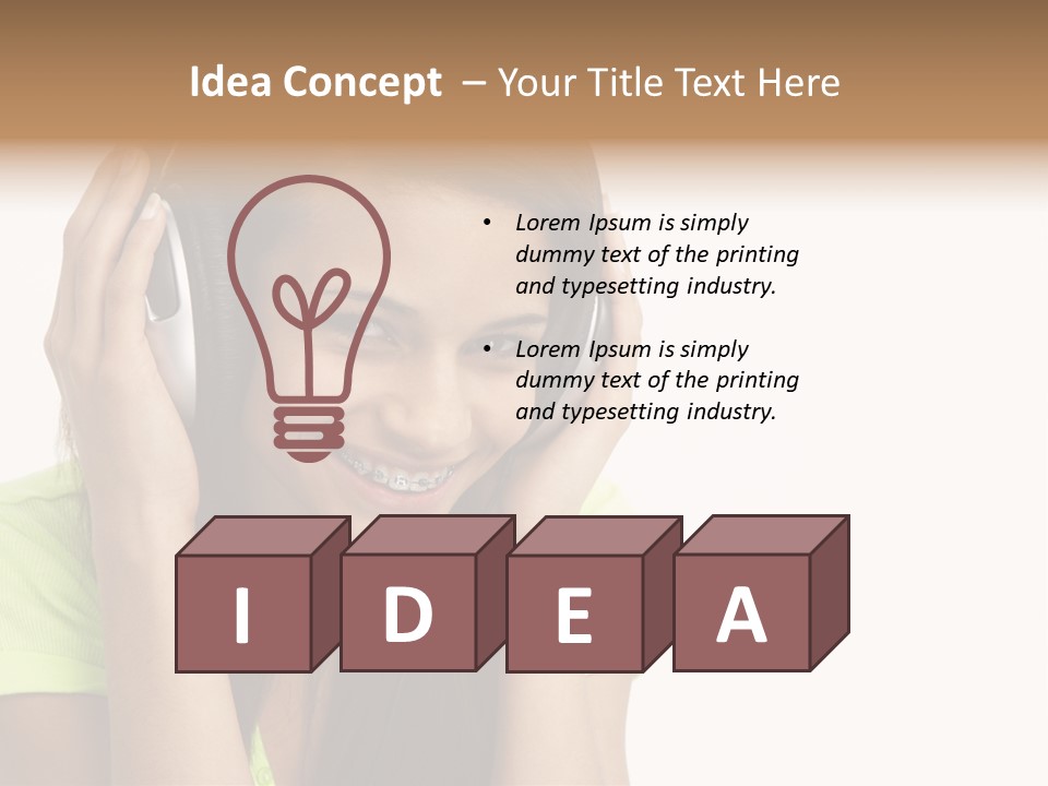 Listening Cheerful Electronic PowerPoint Template