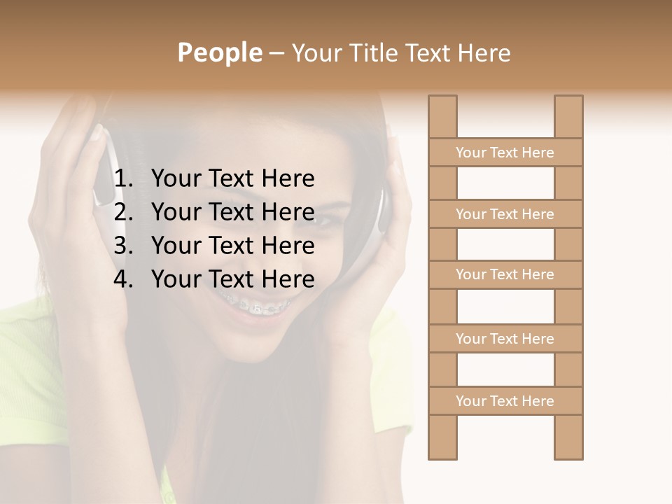 Listening Cheerful Electronic PowerPoint Template