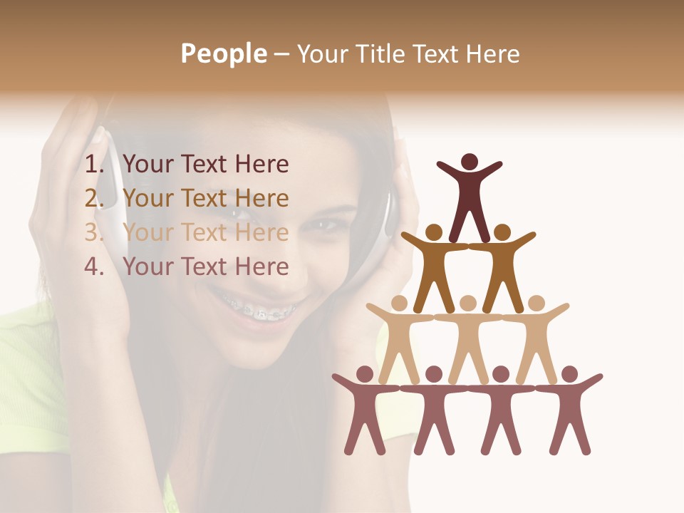 Listening Cheerful Electronic PowerPoint Template