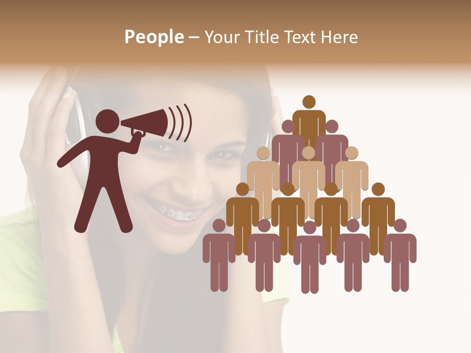 Listening Cheerful Electronic PowerPoint Template