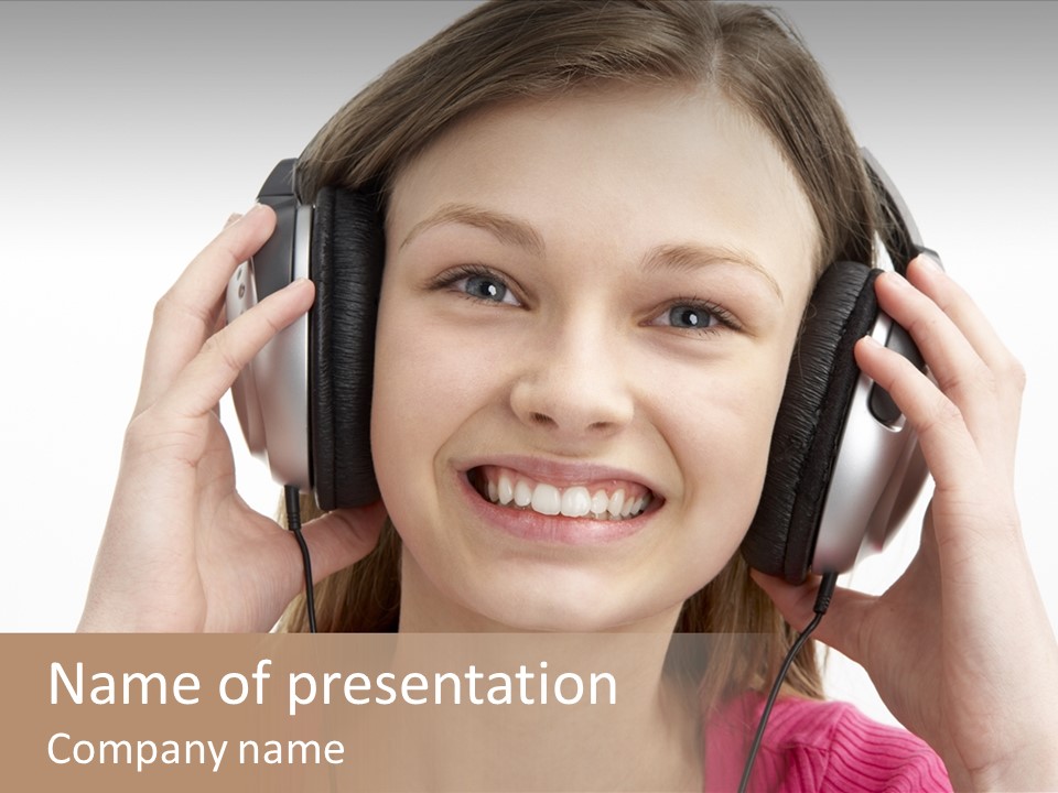 Image Listening Copy Space PowerPoint Template