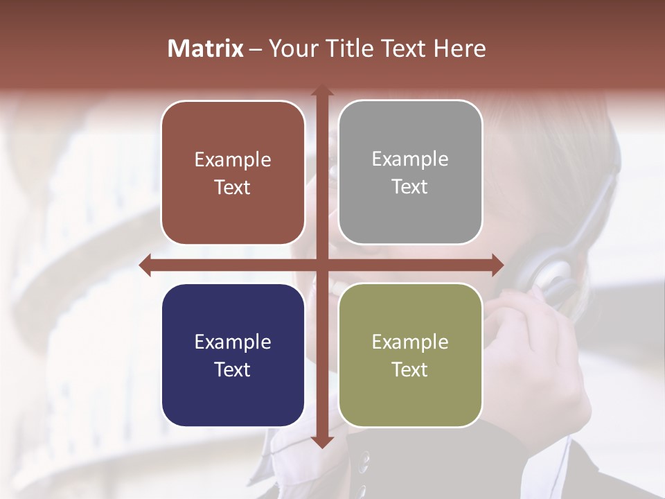 Headset Smiling Receptionist PowerPoint Template