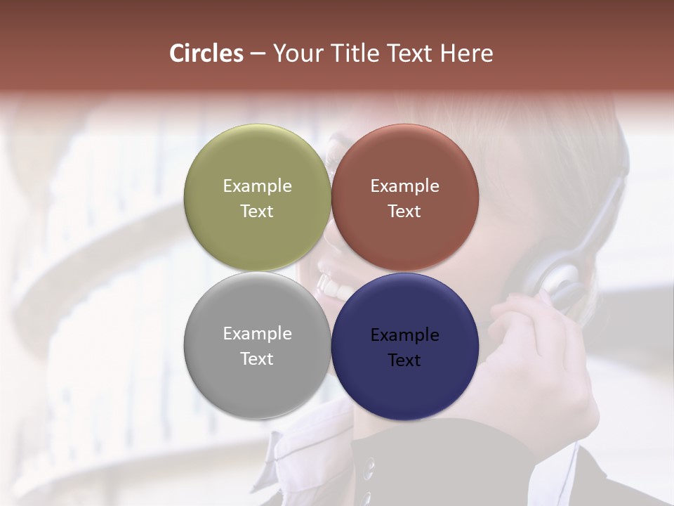 Headset Smiling Receptionist PowerPoint Template