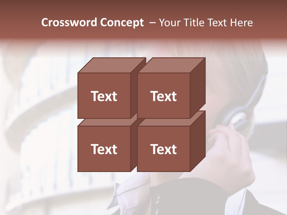 Headset Smiling Receptionist PowerPoint Template