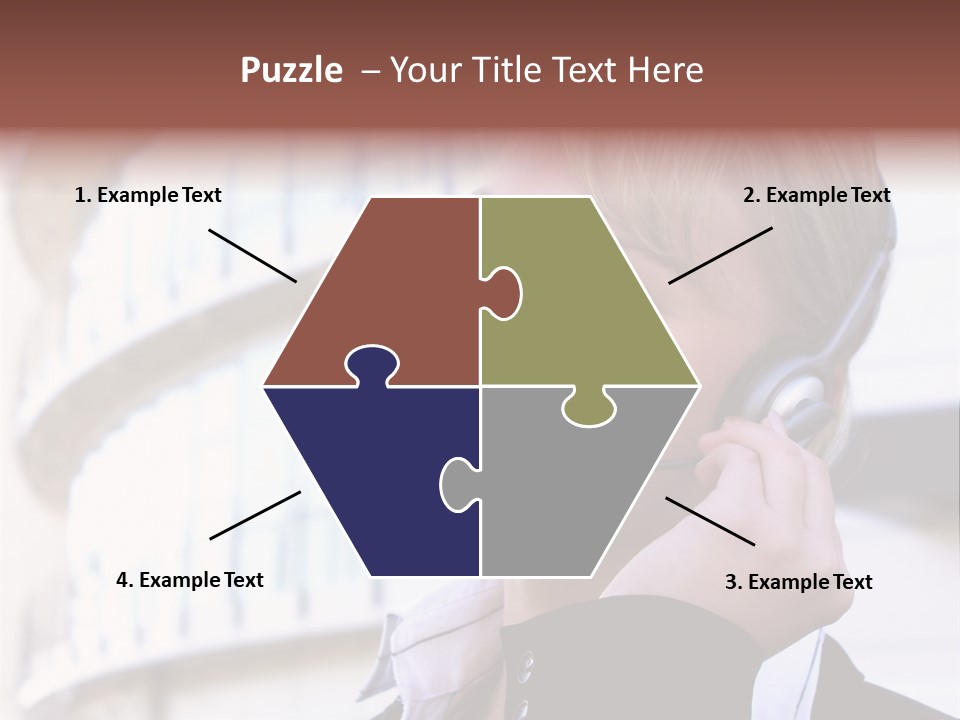 Headset Smiling Receptionist PowerPoint Template