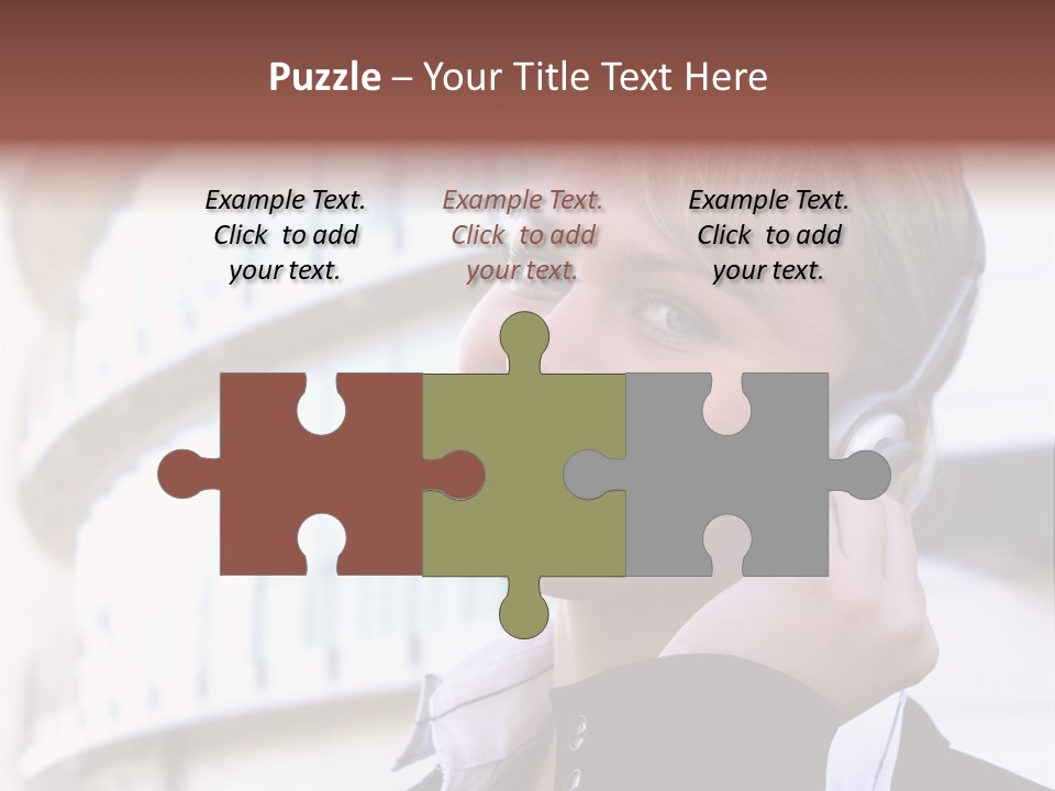 Headset Smiling Receptionist PowerPoint Template