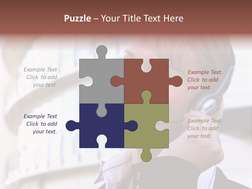 Headset Smiling Receptionist PowerPoint Template