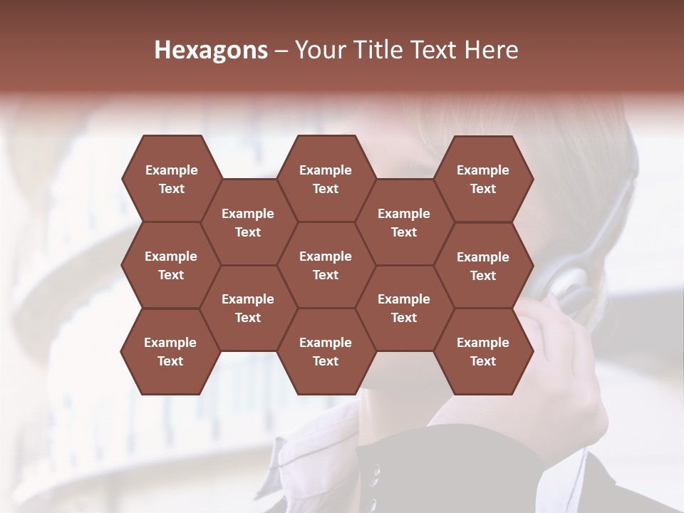 Headset Smiling Receptionist PowerPoint Template