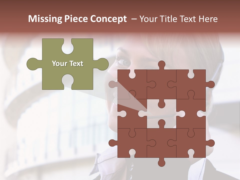 Headset Smiling Receptionist PowerPoint Template