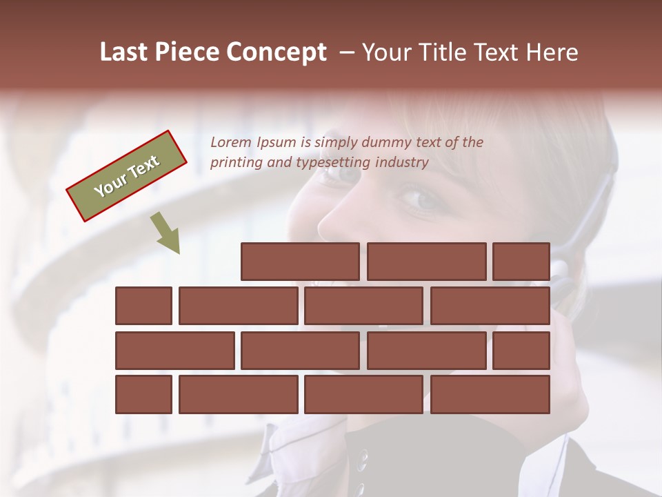 Headset Smiling Receptionist PowerPoint Template