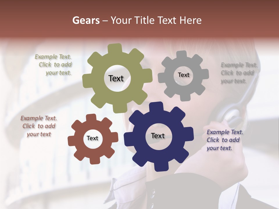 Headset Smiling Receptionist PowerPoint Template