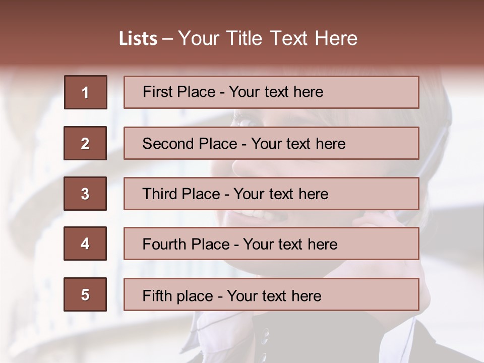 Headset Smiling Receptionist PowerPoint Template