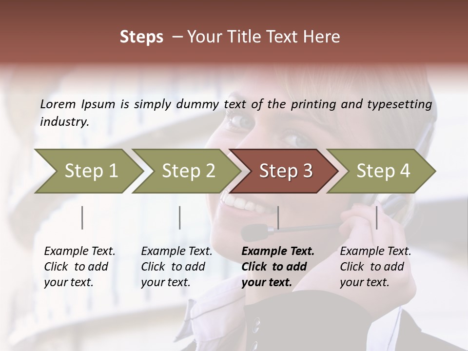 Headset Smiling Receptionist PowerPoint Template