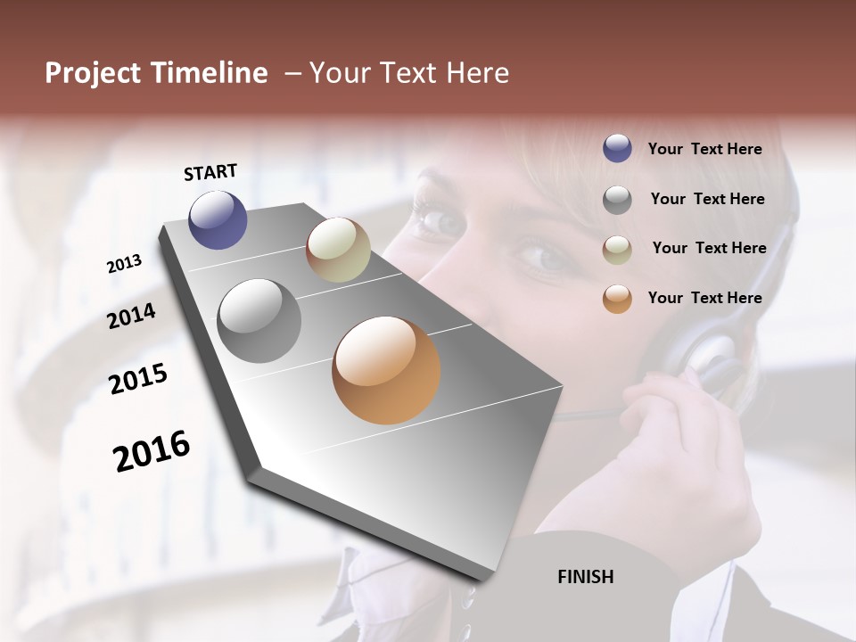 Headset Smiling Receptionist PowerPoint Template