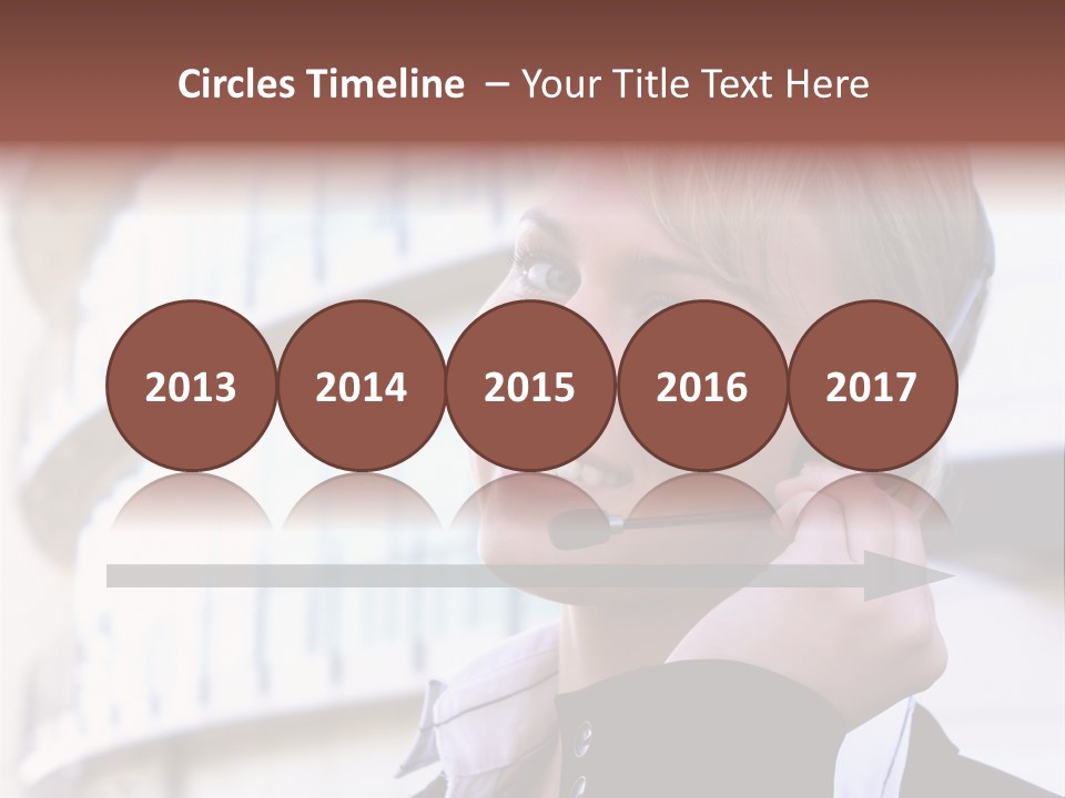 Headset Smiling Receptionist PowerPoint Template